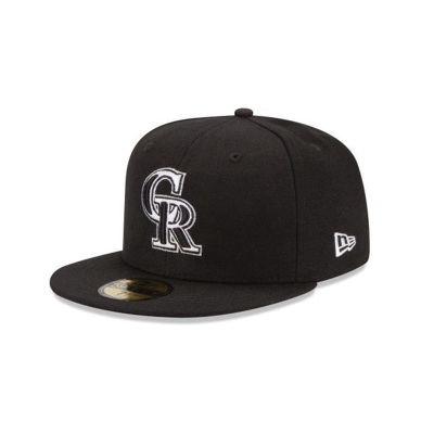 Black Colorado Rockies Hat - New Era MLB 59FIFTY Fitted Caps USA7053912